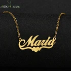 Ожерелья ручной работы с именем и именем для женщин и мужчин, ювелирные изделия из нержавеющей стали, заполненные золотом массивные ожерелье бижутерия в форме сердца