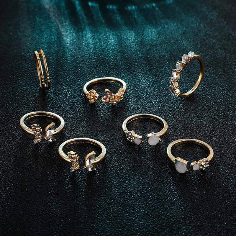 7 шт./компл. для женщин Бабочка Луна Звезды с цветочным рисунком в стиле Бохо