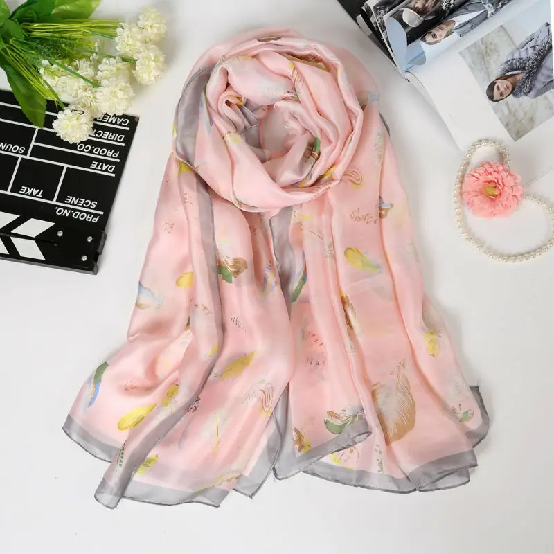 Роскошный брендовый шарф из чистого шелка женская дизайнерская шаль