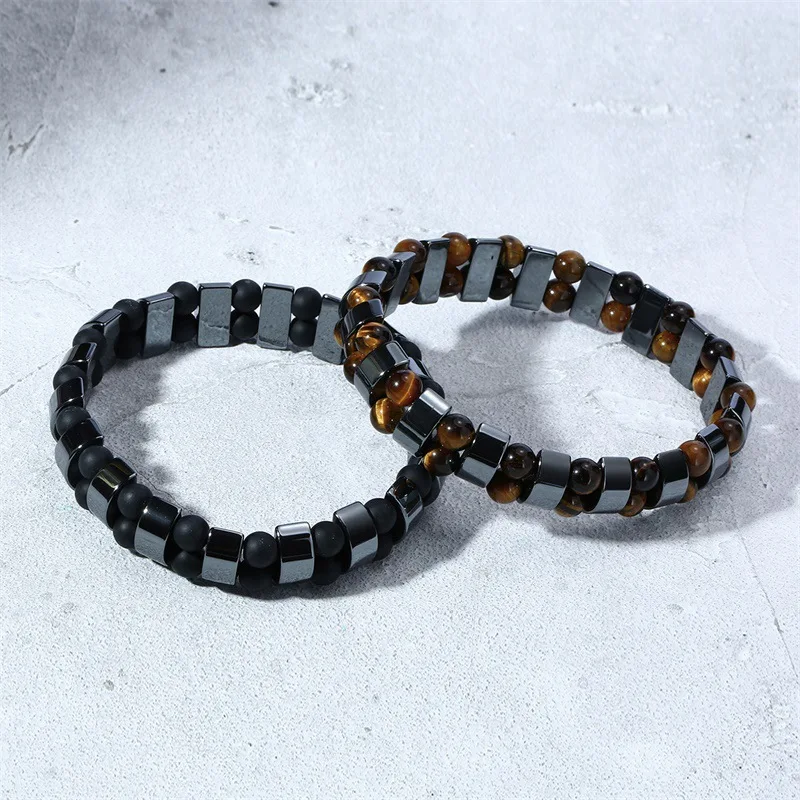 SIZZZ Hot new products black stone tiger eye shape beaded bracelet&ampBangles For Men | Украшения и аксессуары