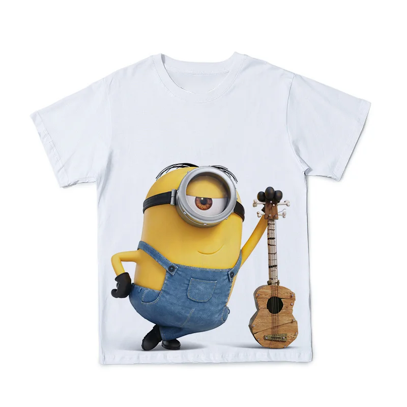 

Children's T-shirt Fashion 3D Printing Yellow Capsule Kid's Clothes Children's All-match Oversized T-shirt Crew Neck Tops 3T-15T