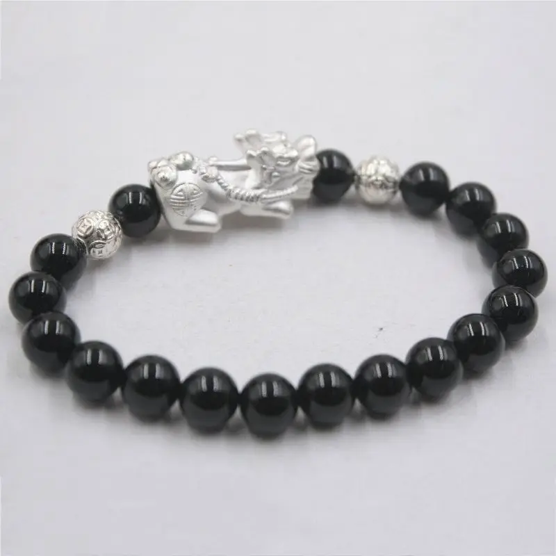 Браслет Pixiu из натурального серебра с монетницей браслет оникса бусинами для