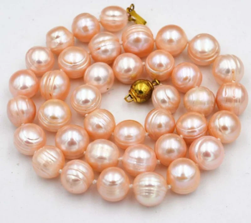 

New 3strands 8-9mm bronze green freshwater cultured pearls necklace