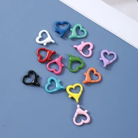 10pcslot alloy heart shape lobster clasp key chain split hooks for diy jewelry making necklace bracelet connector accessory
