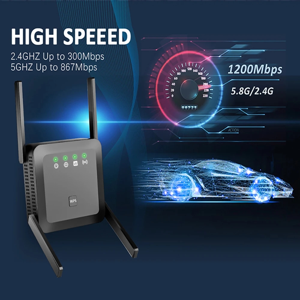 Wi-Fi-роутер TISHRIC усилитель сигнала для большого радиуса действия Беспроводной