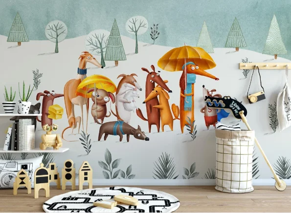 Картонная креативная собака Настенная бумага рулон настенные фрески для детской