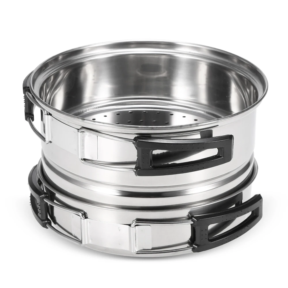 3 шт. набор посуды для кемпинга из нержавеющей стали сковорода полка отпаривания