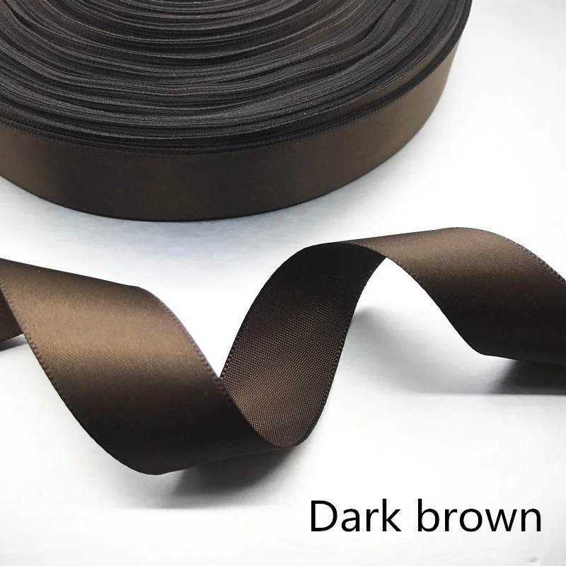 Dark Brown Новинка; 10/15/20/25/40/50 мм Ширина атласной лентой многоцелевые Свадебная вечеринка ремесло - Цвет: Dark Brown