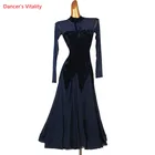 Платье для бальных танцев, бархатная большая юбка-качели, одежда для выступлений, одежда на заказ для взрослых, детей, для танцев на вальсе, соревнований