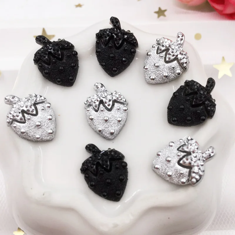 60 шт. Смола Милая Мини клубника плоская задняя горный хрусталь аппликации DIY