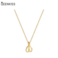 qeenkiss nc7168 fine jewelry wholesale fashion trendy woman birthday wedding gift street style heart 18kt gold pendant necklace