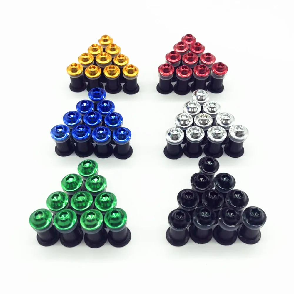 

10 шт. 6 цветов обтекатель ветрового стекла лобового стекла M5 болт винтовые гайки наборы для установки мотоцикла для BMW Aprilia Honda и т. д. в течение многих лет