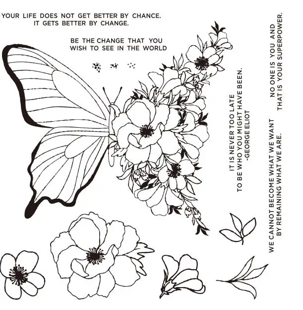 Прозрачный силиконовый штамп с бабочками для скрапбукинга DIY фотоальбом