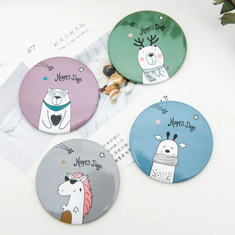 Мода мультфильм прекрасный портативный компактное зеркальце для макияжа