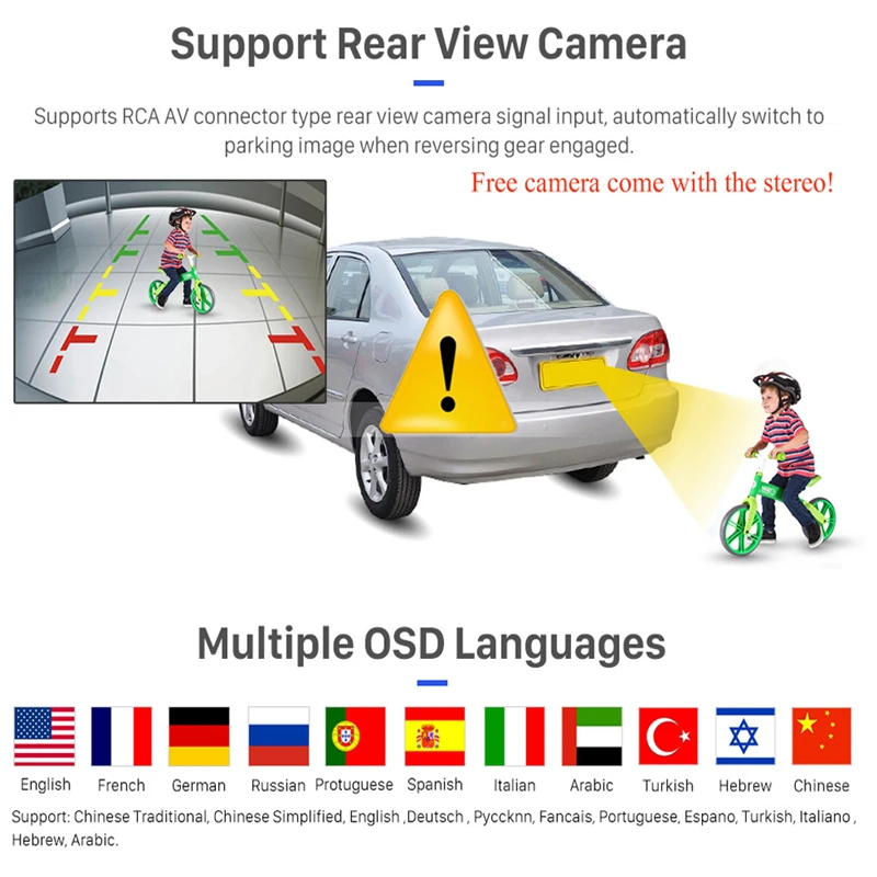 YuanTing Double Din Car Radio 6.2 inch Touch Screen Stereo DVD Player Bluetooth GPS Navigation Head Unit Support SD/USB/RDS/AUX |