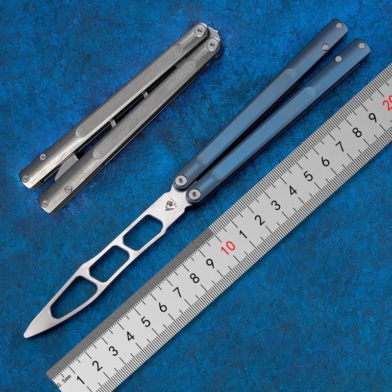 

Тренировочный нож-бабочка Maxace PIAN Balisong для повседневного использования, рукоятки из титанового сплава, лезвие M390, минималистичный дизайн