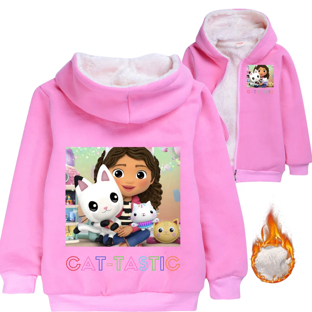 Зимняя детская куртка из флиса с капюшоном для мальчиков Winter Gabbys Dollhouse.