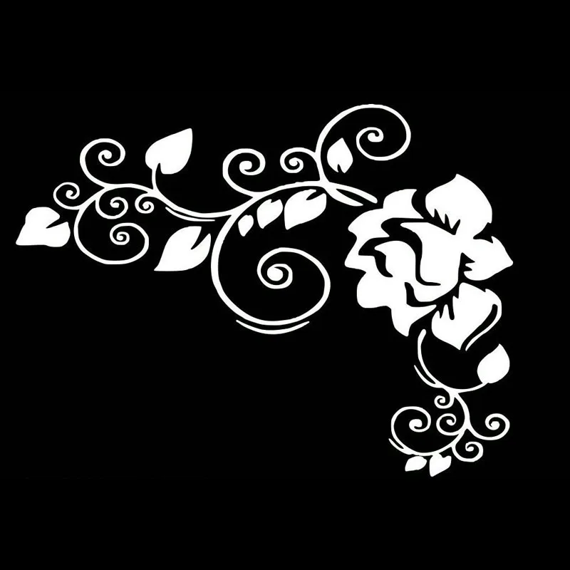 

Volkrays Personality Car Sticker Classic Flower Accessories Reflective Waterproof Sunscreen Cover Scratches PVC Decal,11cm*15cm