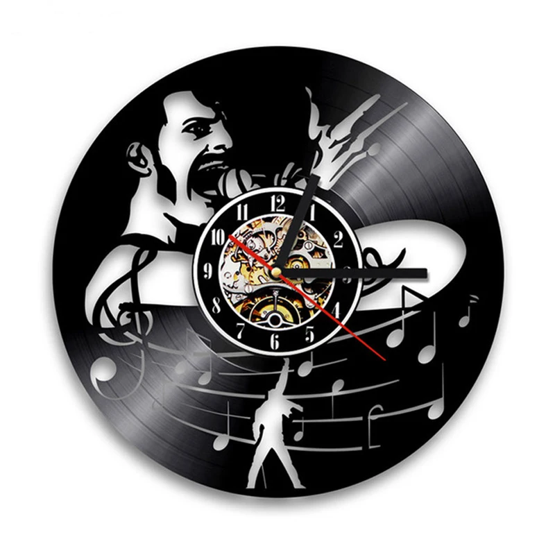 queen rock band wall clock modern design music theme classic vinyl record clocks wall watch art home decor gifts for musician free global shipping