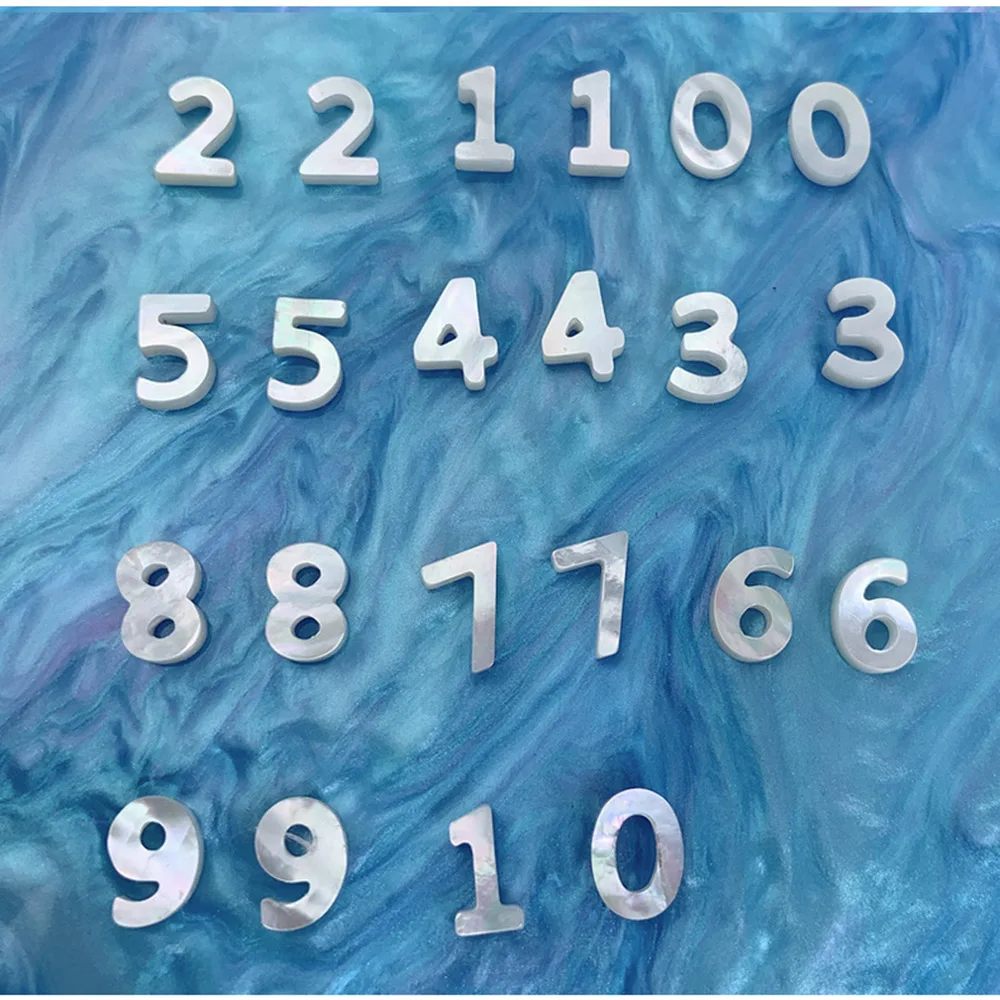 

Natural Pearl Shell Beads Number Loose Beads Arabic Numerals White Shell Beads for Jewelry Handmade Gemstone Accessories