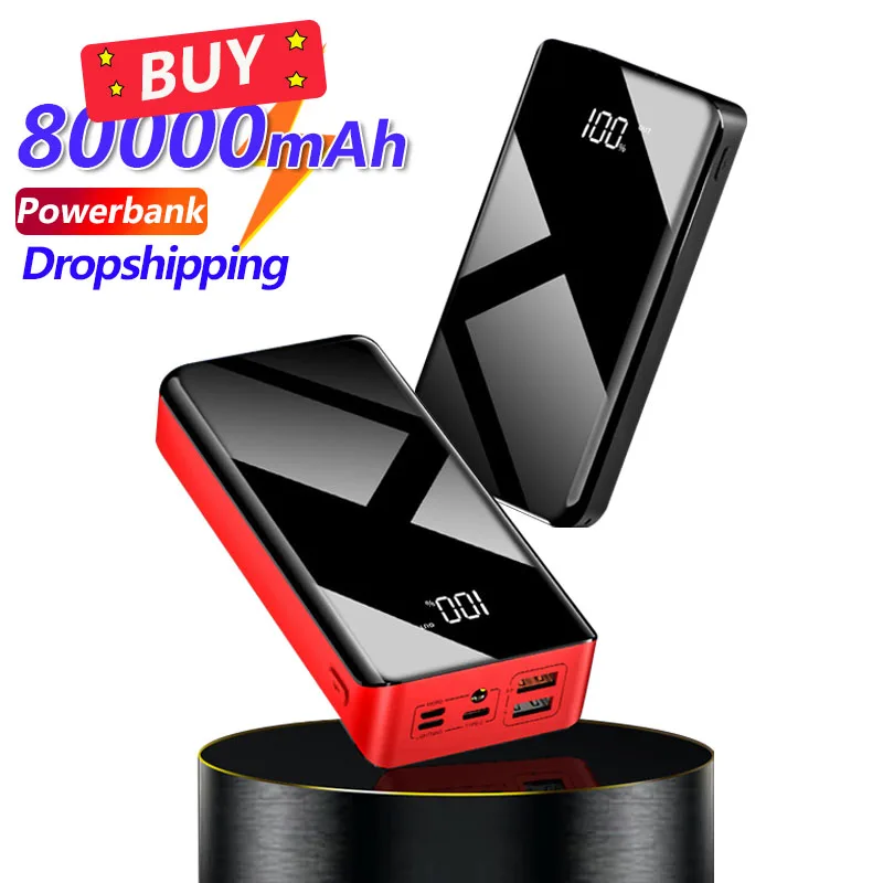 

Power Bank 80000mAh Large Capacity External Battery Charger Outdoor Portable Power Bank Charger for Xiaomi IPhone Samsung