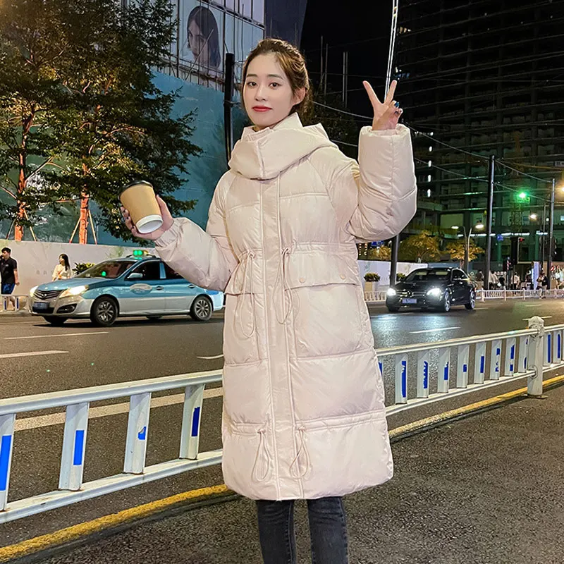 2021 Winter Women's Jacket Long Cotton Quilted Coat Plus Size Hooded Loose Parkas Women Cold-Proof Thick Warm Puffer Jacket