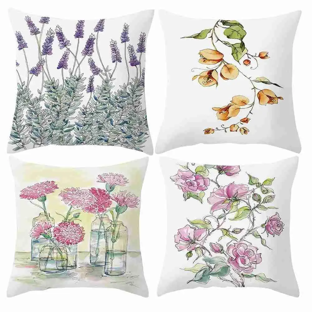 

Панель с изображениями цветов и растений бледно-лиловый чехлы полиэстер пледы декоративная наволочка домашний диван кресло наволочка поду...