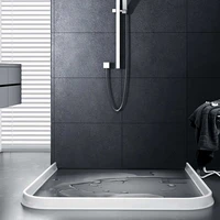 30mm white bathroom water stopper kitchen countertop water retaining strip bendable bathroom shower threshold water dam barrier
