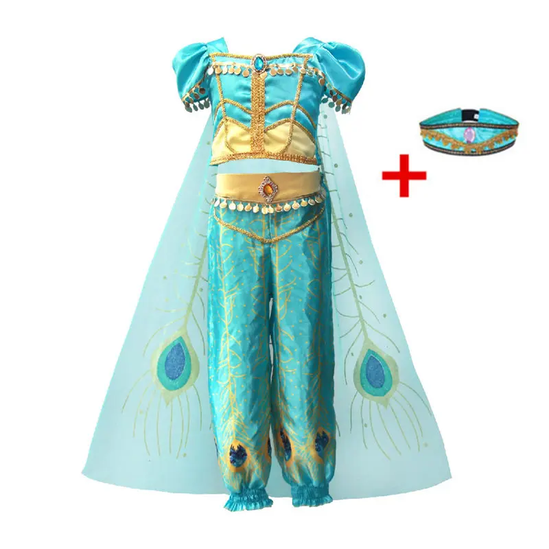 Dress 04 only FindPitaya/рождественское детское платье маскарадный костюм с изображением лампы Аладдина платье принцессы жасмин для девочек Карнавальный костюм из двух предметов - Цвет: Dress 04 only