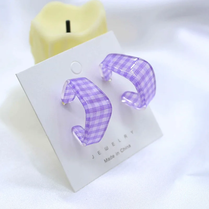 

Женские серьги в стиле ретро S11 C-типа, простые трендовые серьги в клетку