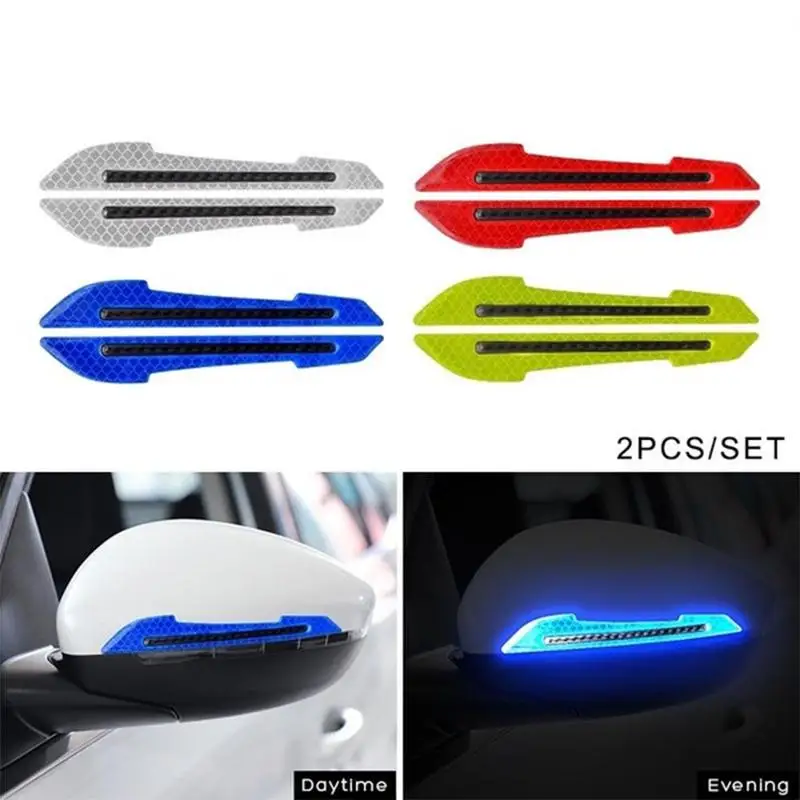 

1 Pair Car Rearview Mirror Reflective Sticker Car-styling Safety Warning Reflective Sticker Car Rearview Mirror Decorative Strip