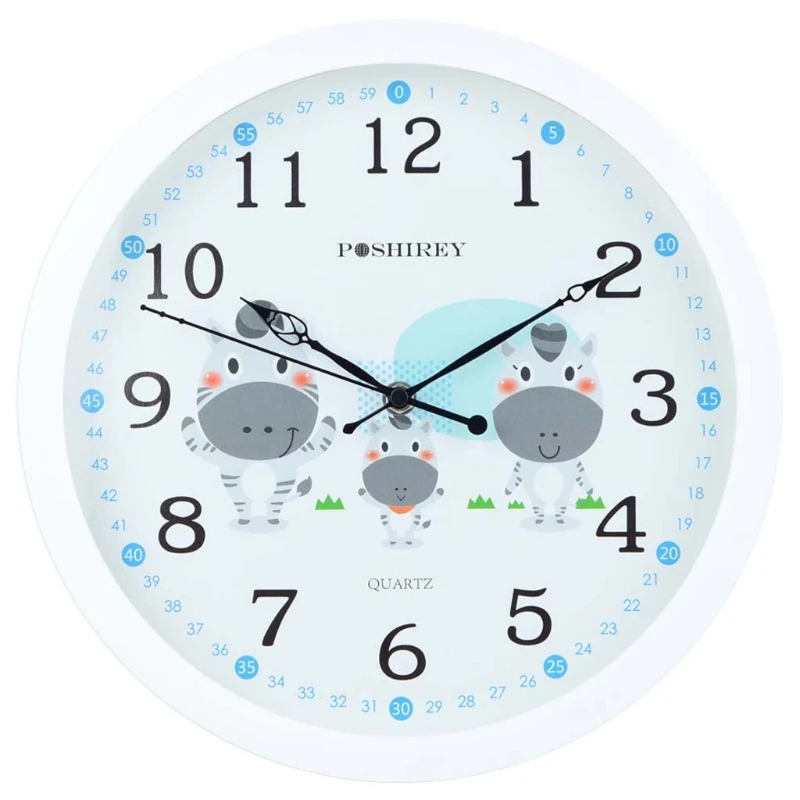 

Mute Wall Clock Simple Style Creative Cartoon Milk Cow Pattern Clock Nursery Home Living Room Children's Room Decoration