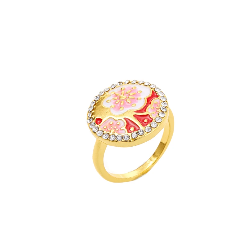 

Popular Fashion Simple Red Flower Ring Female Elegant Temperament Party Banquet Jewelry Holiday Birthday Gift Jewelry Wholesale