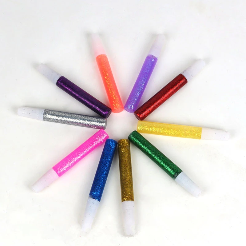 Блестящая пудра 10 цветов клейкая детская бумажная поделка рисунок искусство