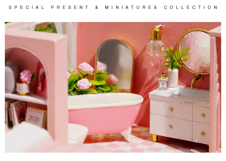 Cutebee DIY кукольный домик деревянные кукольные домики миниатюрный кукольный домик мебель набор игрушек для детей год рождественский подарок Каса K47
