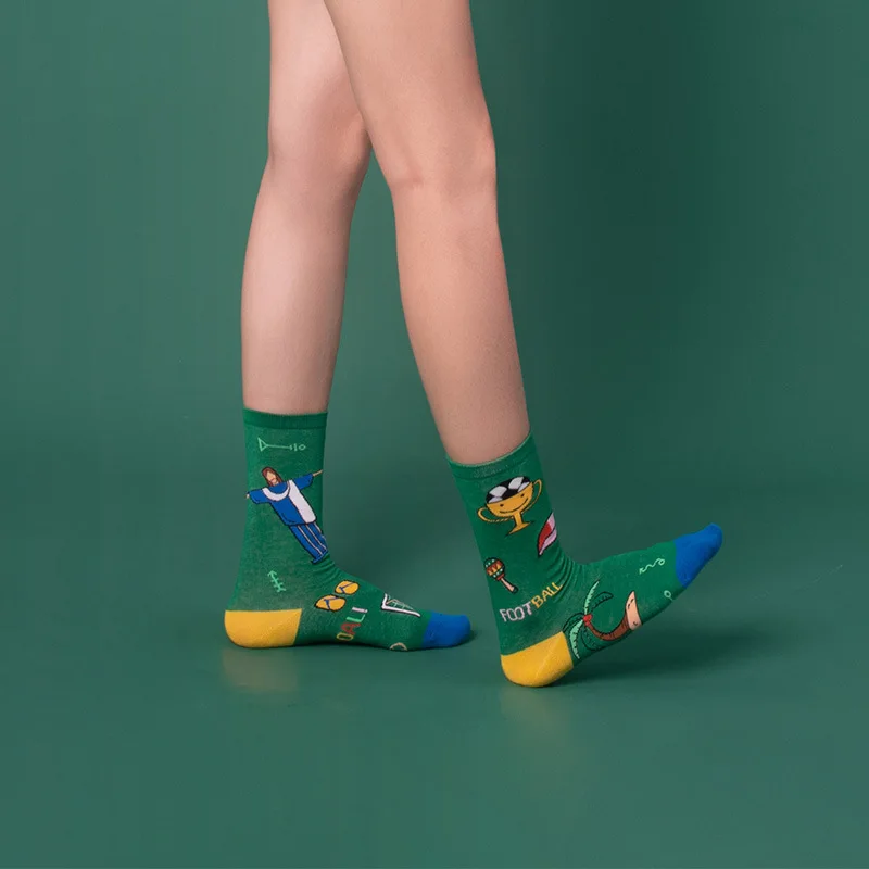 Парные мужские и женские носки трубы оригинальная серия страна осень зима новые