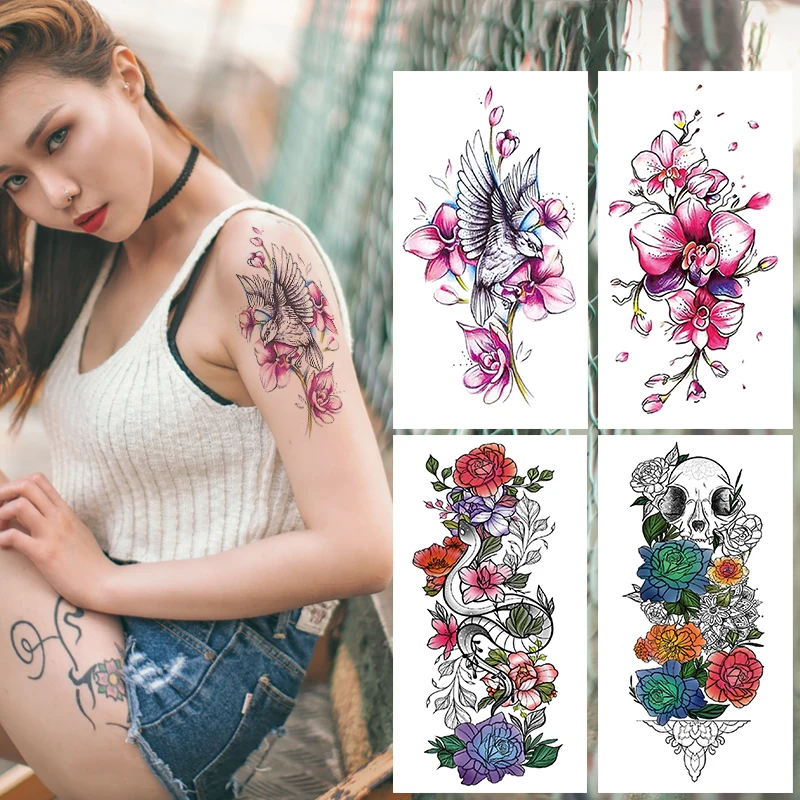 

Small Full Arm Tattoo Stickers XQB 358-400 Fake Temporary Tattoos Sticker Waterproof Persistent Were-Resisting Body Art Painting