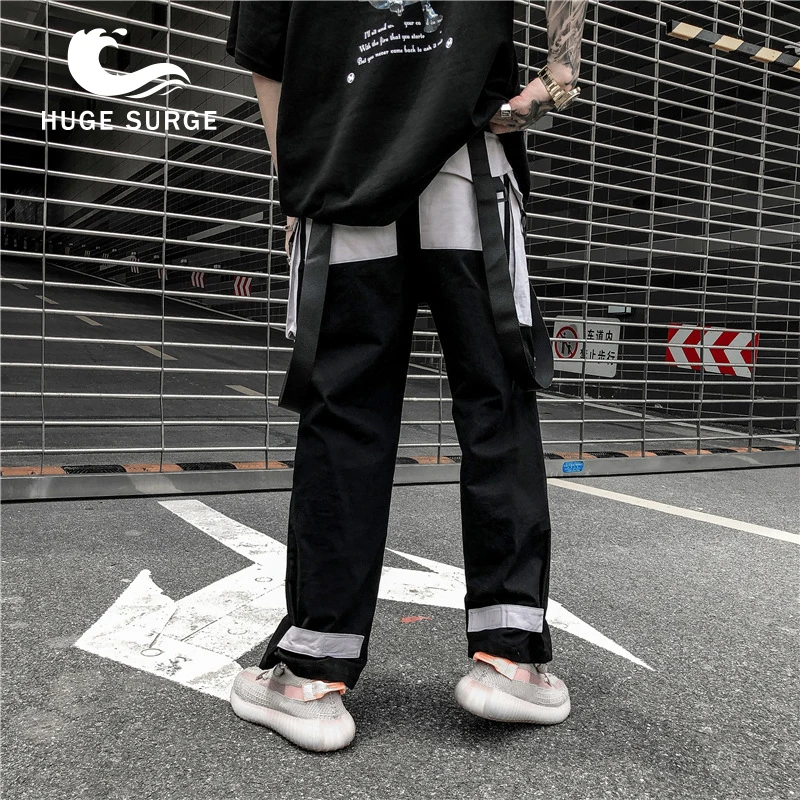 

Harajuku Pant Joggers Men Hip Hip Cargo Pants Pockets Swag Ribbon SweatPant Streetwear Spring Summer Track Trousers Hipster