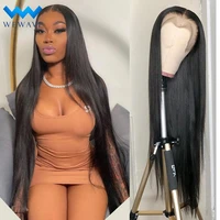30 40 inch 13x4 lace front human hair wigs for black women pre plucked frontal brazilian short bob glueless bone straight wig