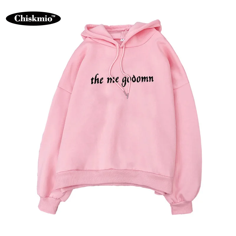 Женская толстовка с капюшоном Chiskmio принтом Теплый Бархатный пуловер длинными