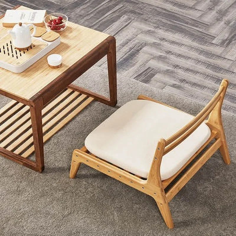

K-Star Meditation Seat Cushion Tatami Chair Floor Backrest Chair Home Living Room Bamboo Furniture Japanese Legless Zaisu Chair