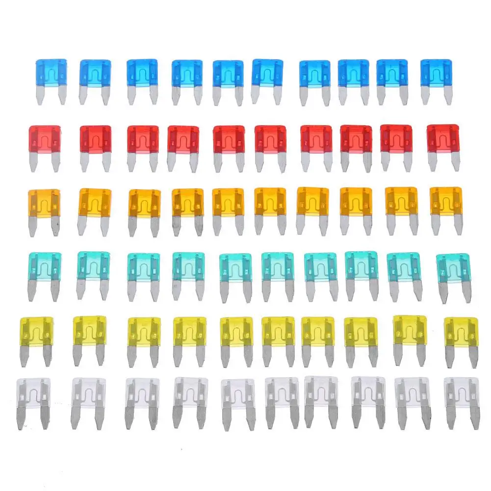 

60Pcs Auto Car Truck Mini Fuse Blade 5A 10A 15A 20A 25A 30A Mixed Set Kit Car Styling Auto Safety Blade