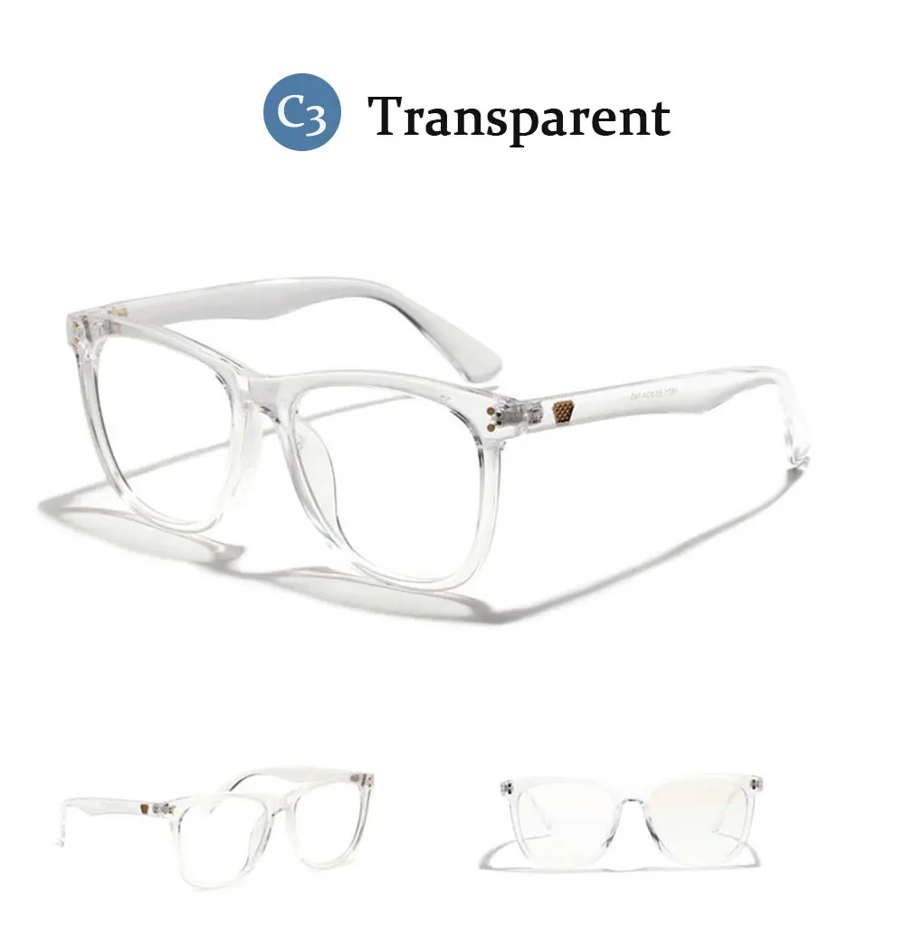 Anti Blue Ray Square Glasses Frame Women Men Transparent Optical Eyewear Vintage Blue Light Blocking Glasses Computer Goggle