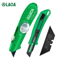 laoa trapezoidal utility knife sk2 blade aluminum alloy retractable multifunctional paper cutter to open the package
