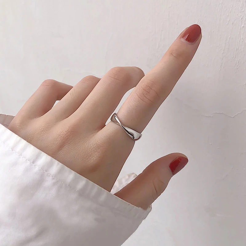 Простое модное геометрическое кольцо для женщин женское с изменяемым размером и