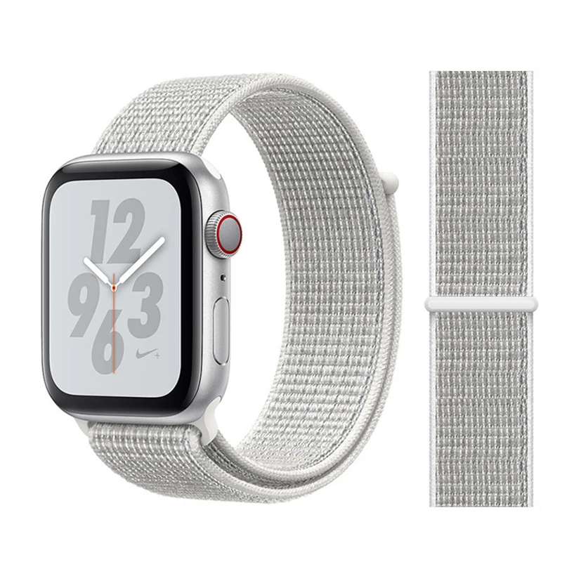 Нейлоновый ремешок для Apple watch 5 ремешок 44 мм 40 мм iWatch ремешок 42 мм 38 мм спортивный ремешок для часов Браслет Apple watch 4 3 2 1 38 40 44 мм - Цвет ремешка: Summiit white