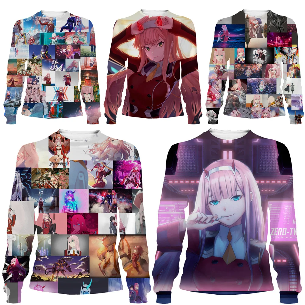 

HOXIXIB Manga 3D Print Japan Comics Darling In The Franxx Sexy Cute ZERO TWO Men Shirt Women Sweatshirt Lollipop Girl Anime Tops