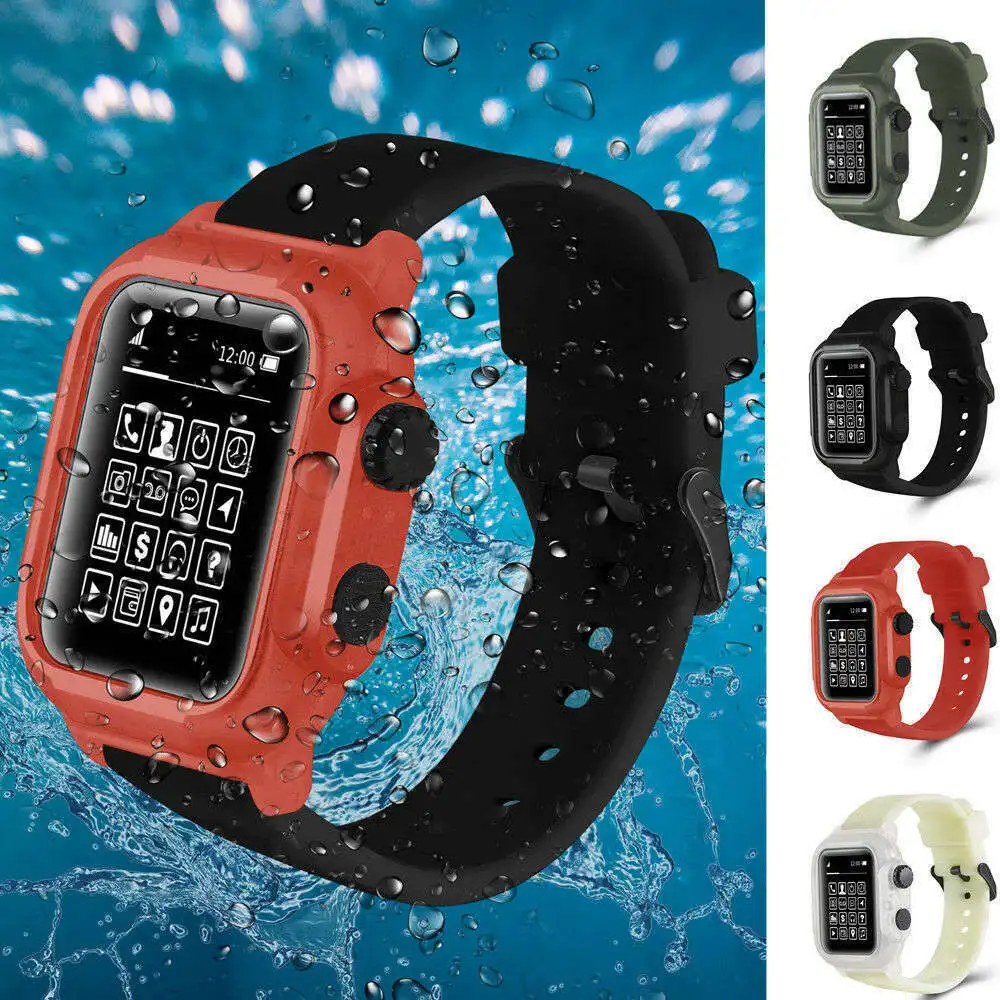 

Водонепроницаемый Мягкий силиконовый чехол для Apple Watch Series 6 5 4 3 2 1 SE