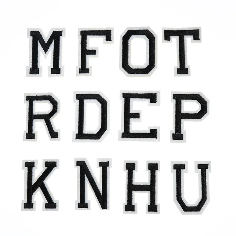 Черная вышитая нашивка с английскими буквами 1 шт. тематические наклейки
