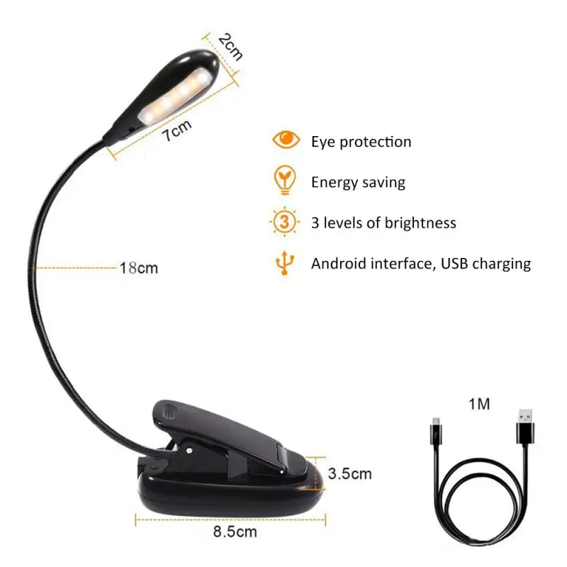 

7 LEDs Music Stand Clamp Night Light Clip-on Bed Desk Reading Study Light Lamps Music Illumination Clip Fishing Light Night